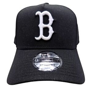 New Era 9FORTY AFrame Boston Red Sox Snapback Hat Black White MLB Cap Adjustable